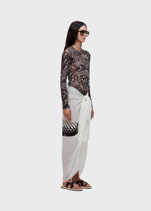 PIRARUCU TRACE TULLE LS BLOUSE
