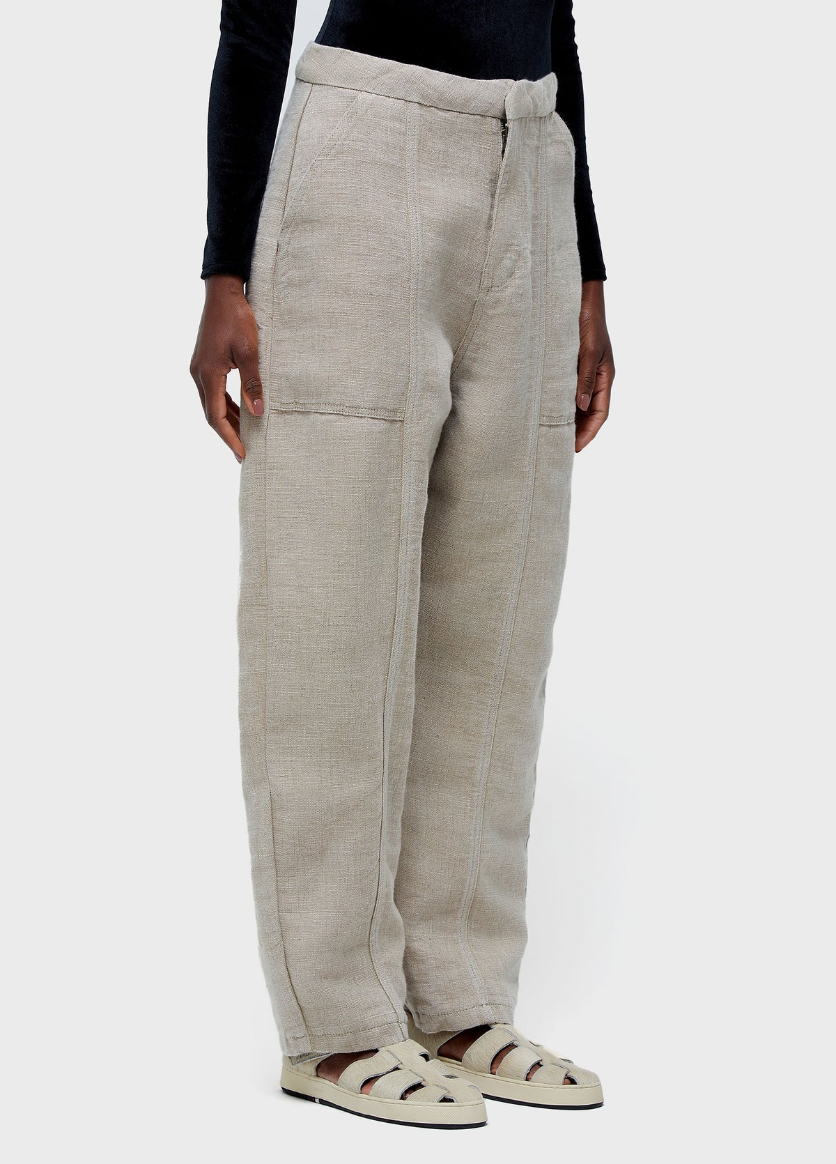 OVER DOUBLE-FACED JUTE TROUSERS