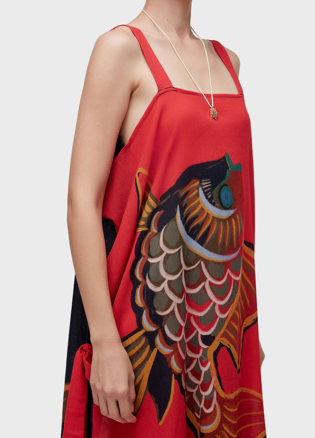 RED FISH PAREO DRESS