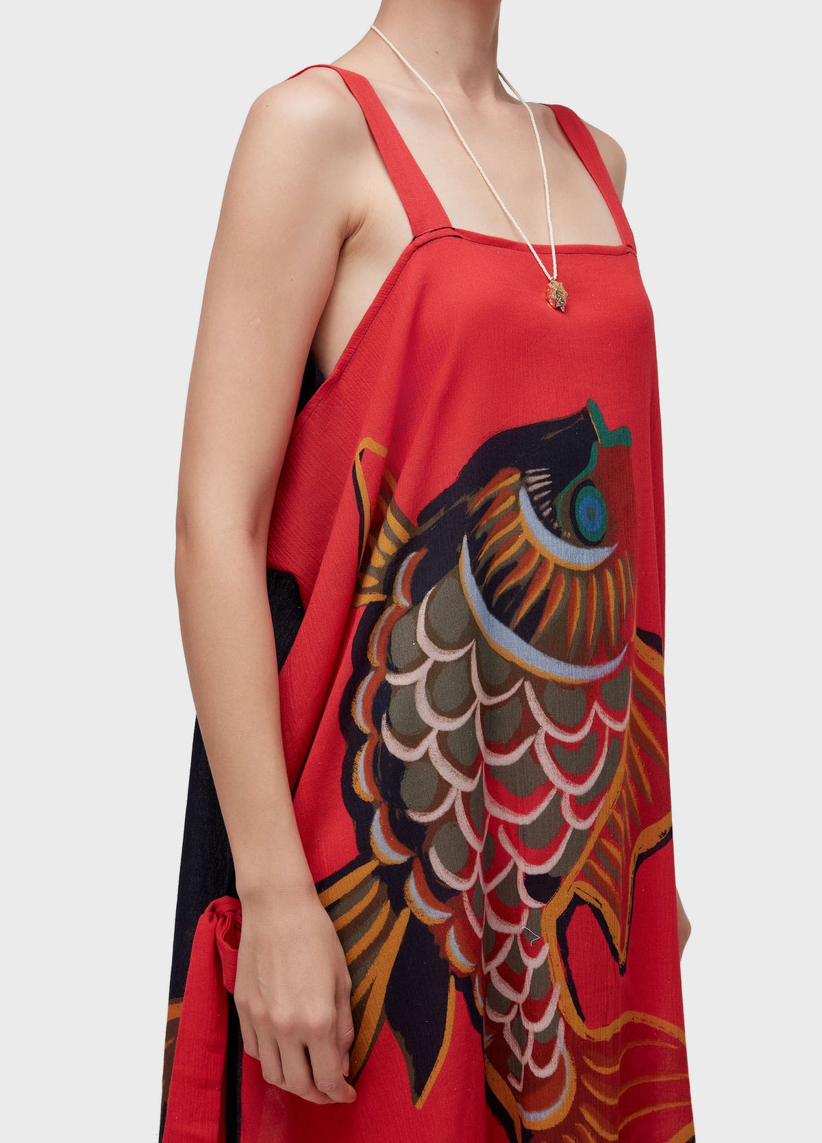 RED FISH PAREO DRESS