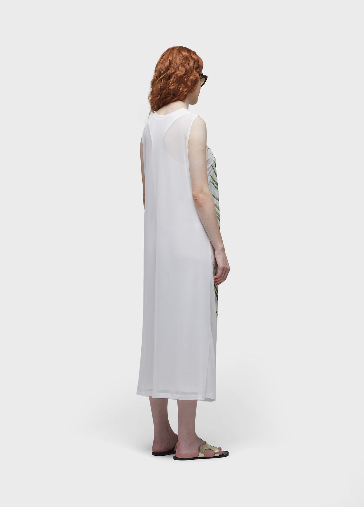 PALM TULLE SLEEVELESS DRESS
