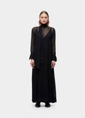 LONG SLEEVE LONG DRESS WITH COLLAR