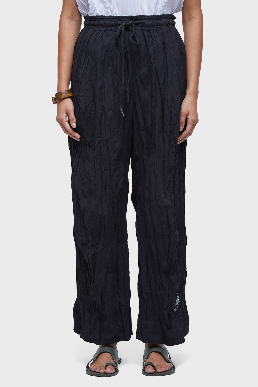TRICOLINE WRINKLED PANEL PANTS