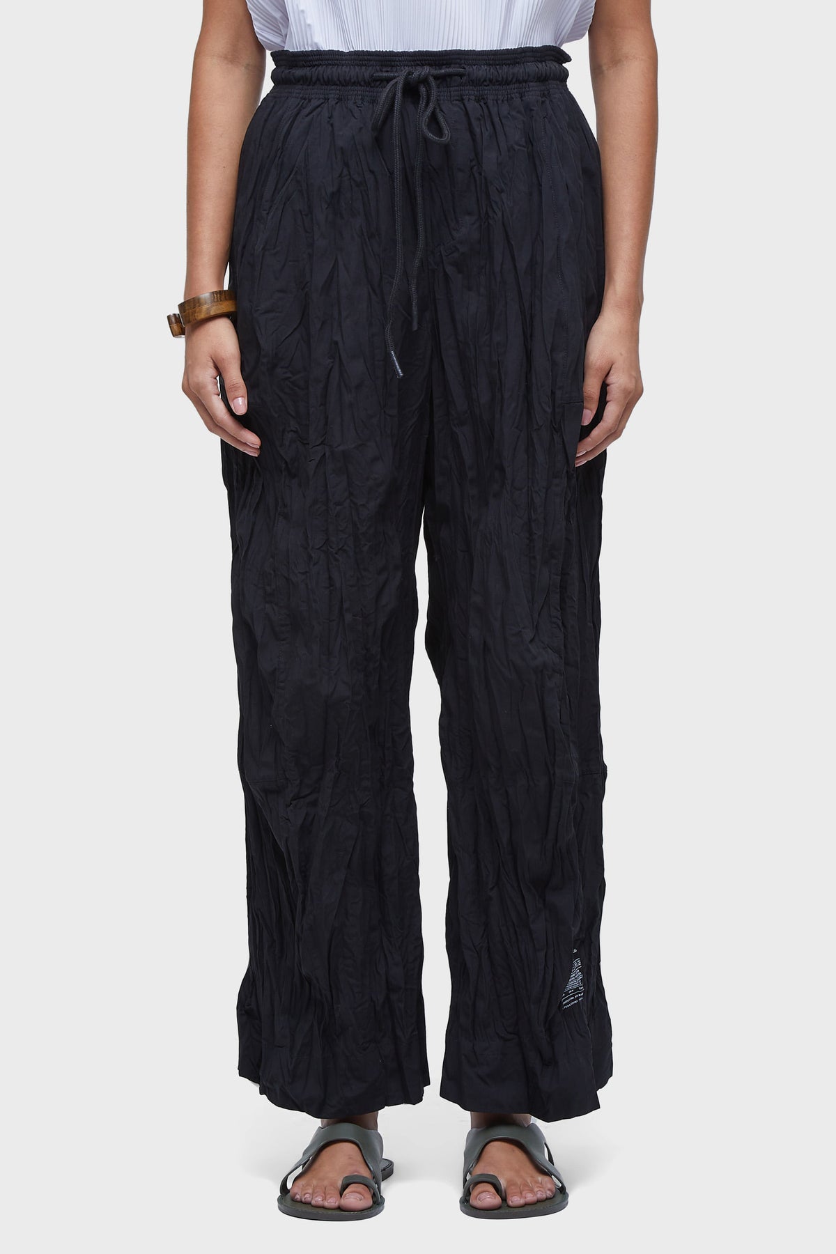 TRICOLINE WRINKLED PANEL PANTS