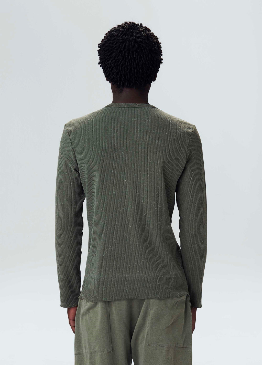RIB KNIT LONG SLEEVE T-SHIRT