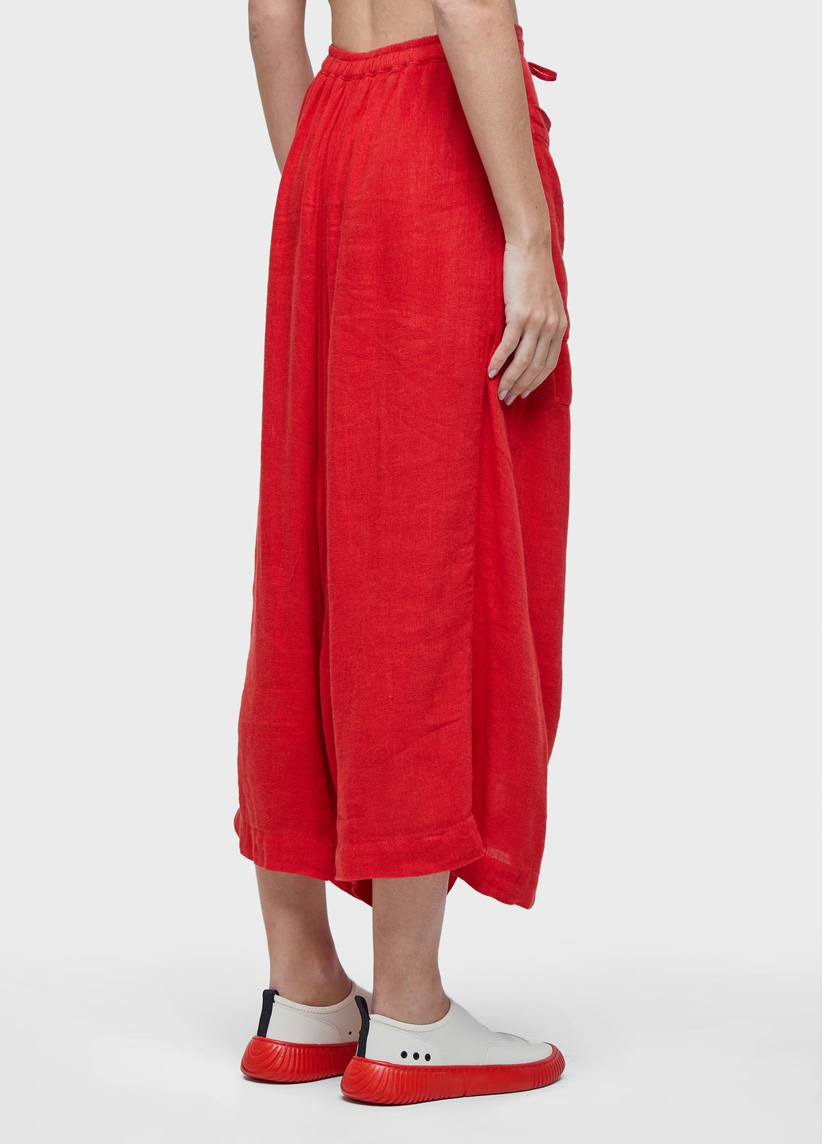 WIDE LEG RECYCLED LINEN TROUSERS
