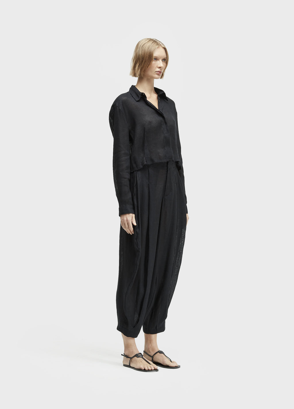 Calça Pences Linho Reciclado Preto – Osklen – foto 1