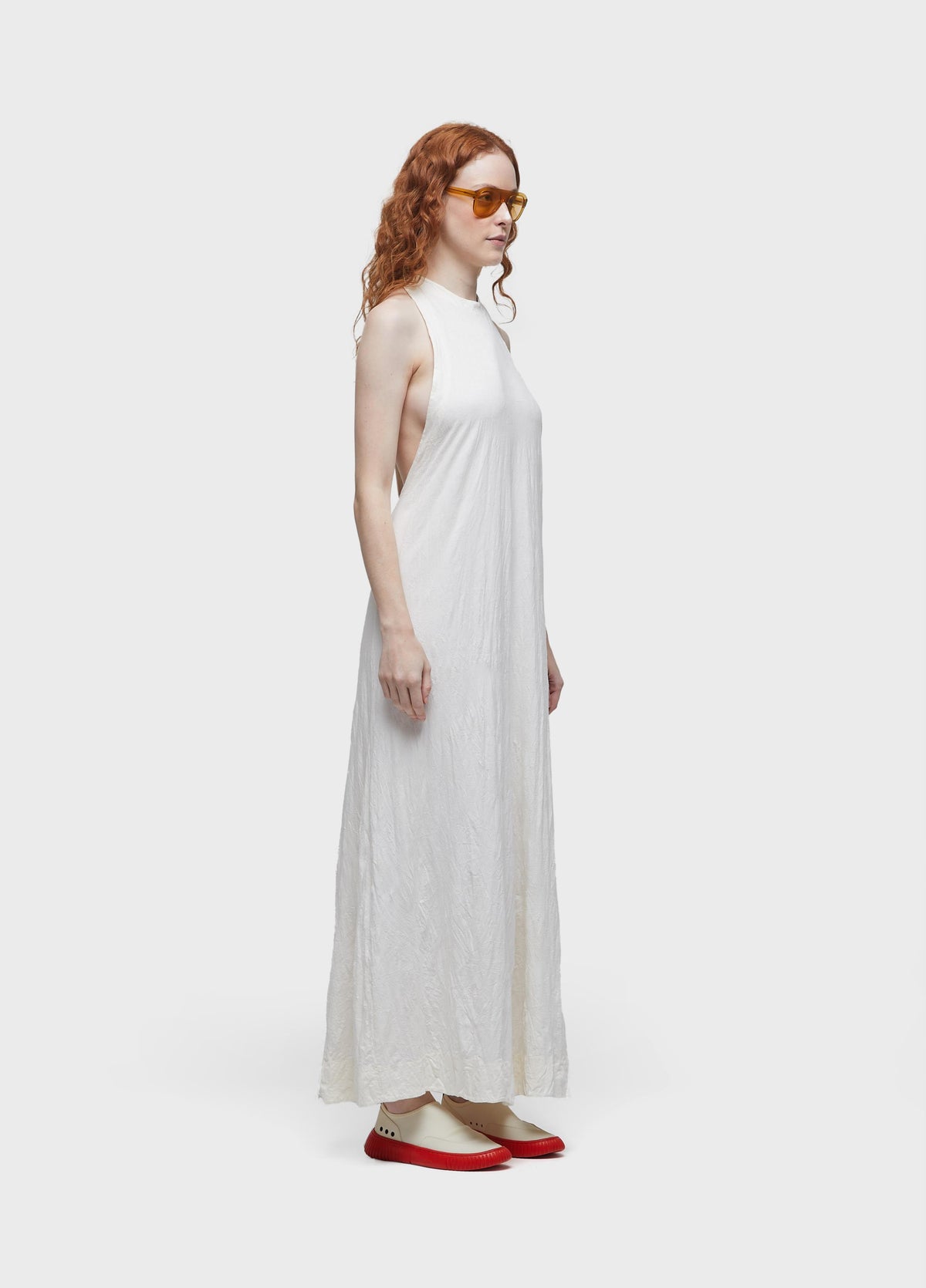 WRINKLED HALTER DRESS