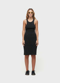 RAYON RACERBACK DRESS WITH OVERLAY