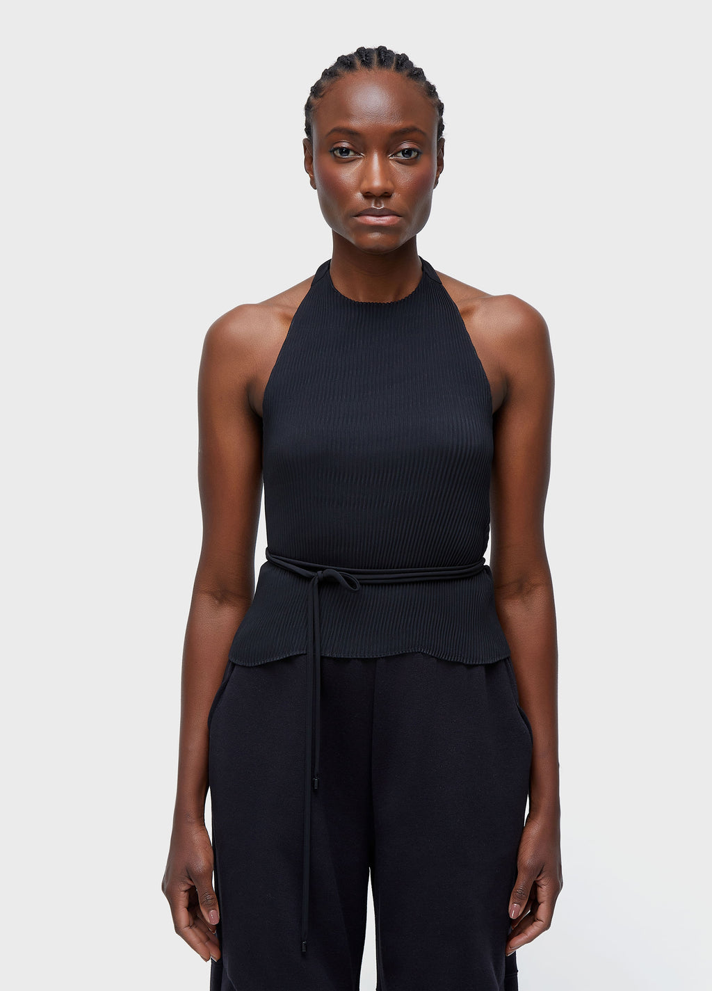 PLEATED HALTER NECK BLOUSE