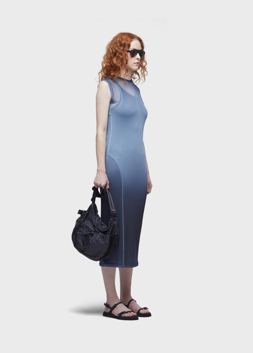 OMBRE TULLE LONG-SLEEVED DRESS