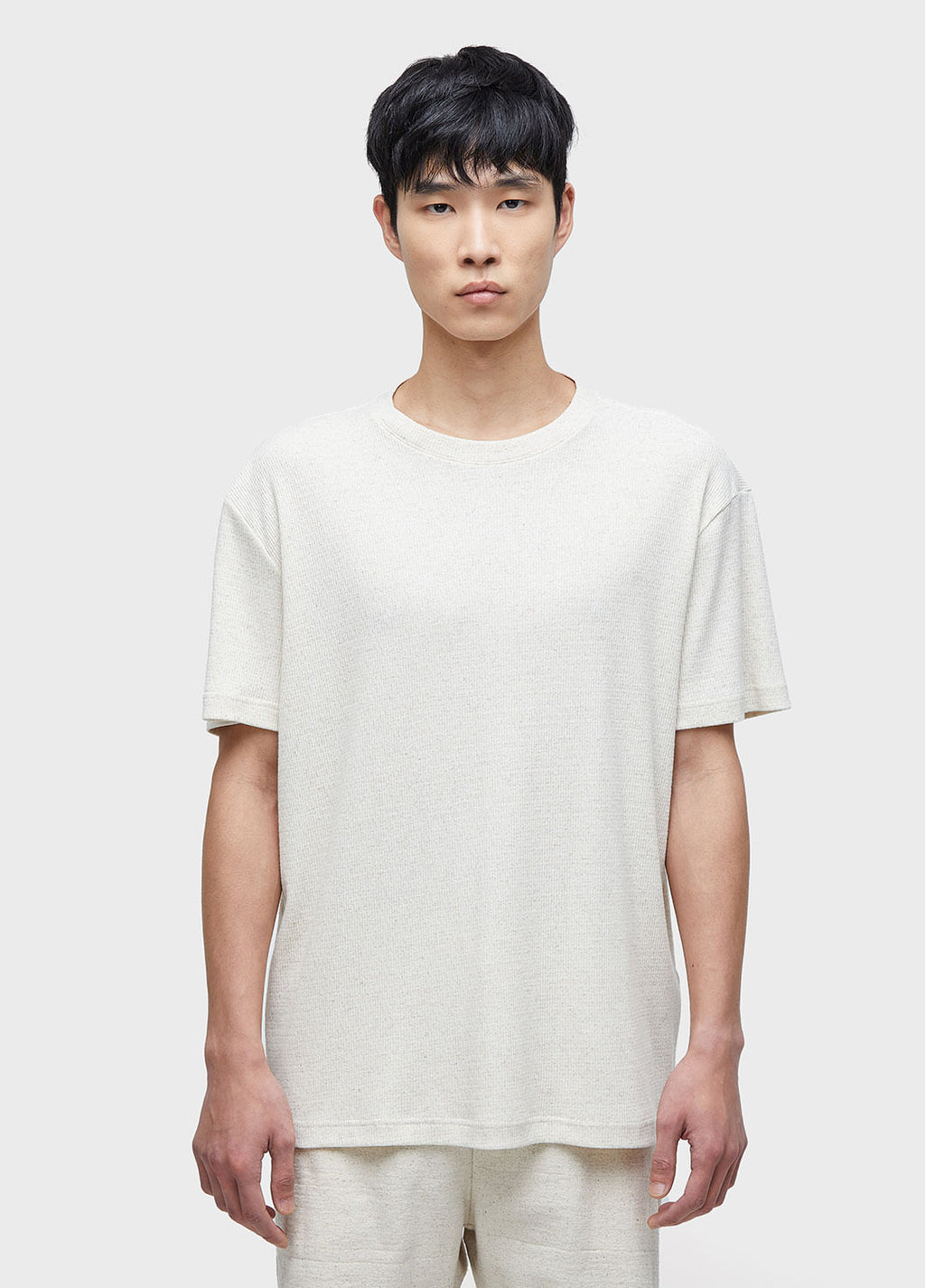 RIBBED JUTE SHORT-SLEEVED T-SHIRT