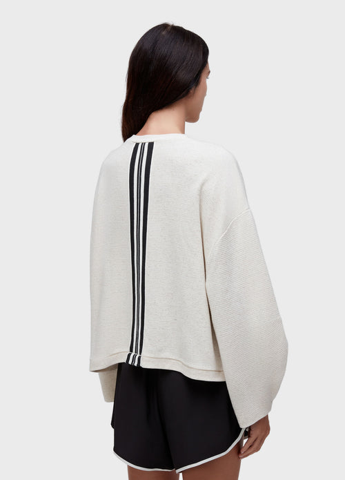 JUTE PLEATED LS BLOUSE