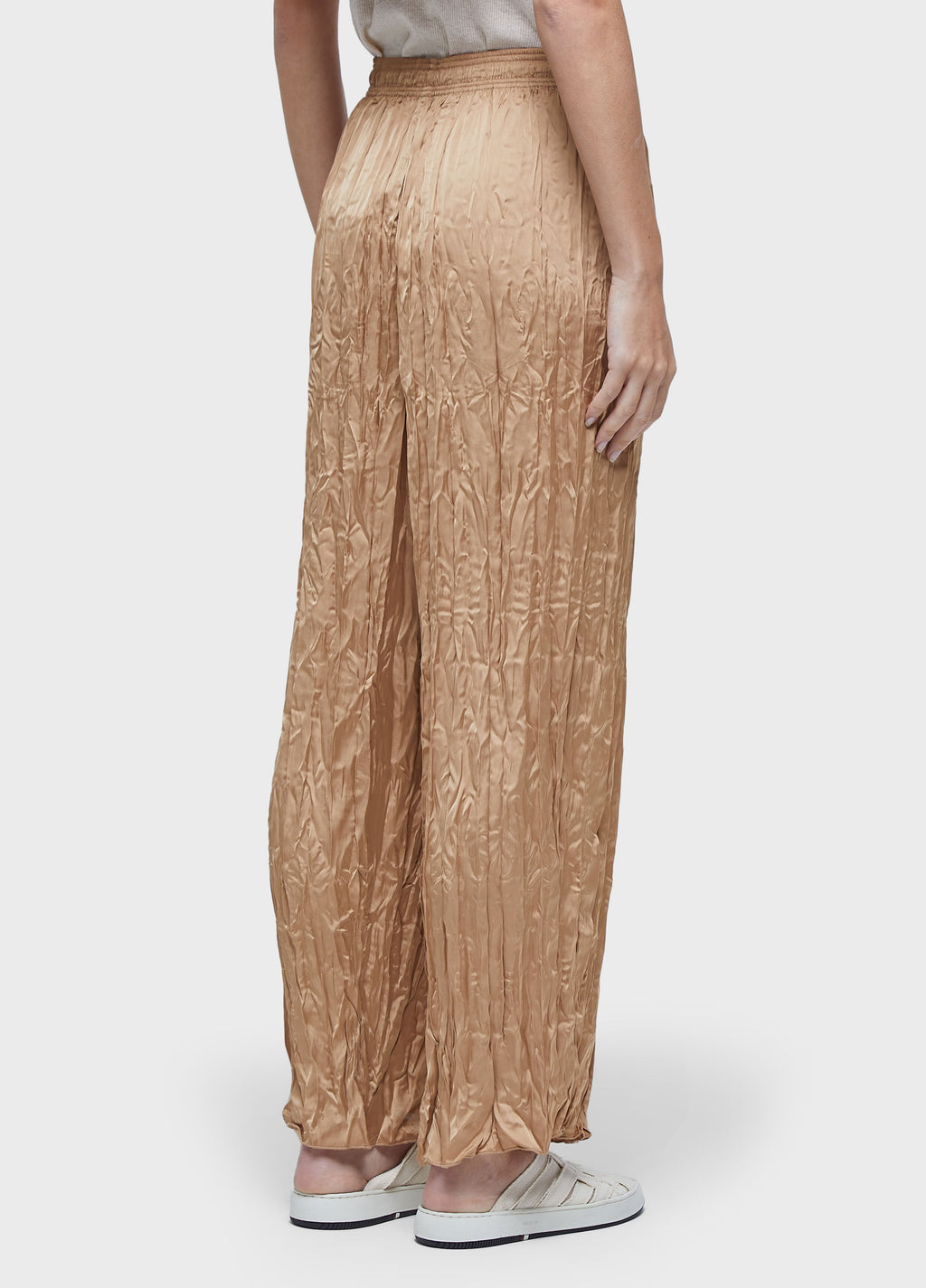 SATIN TRICOLINE STRAIGHT-LEG PANTS