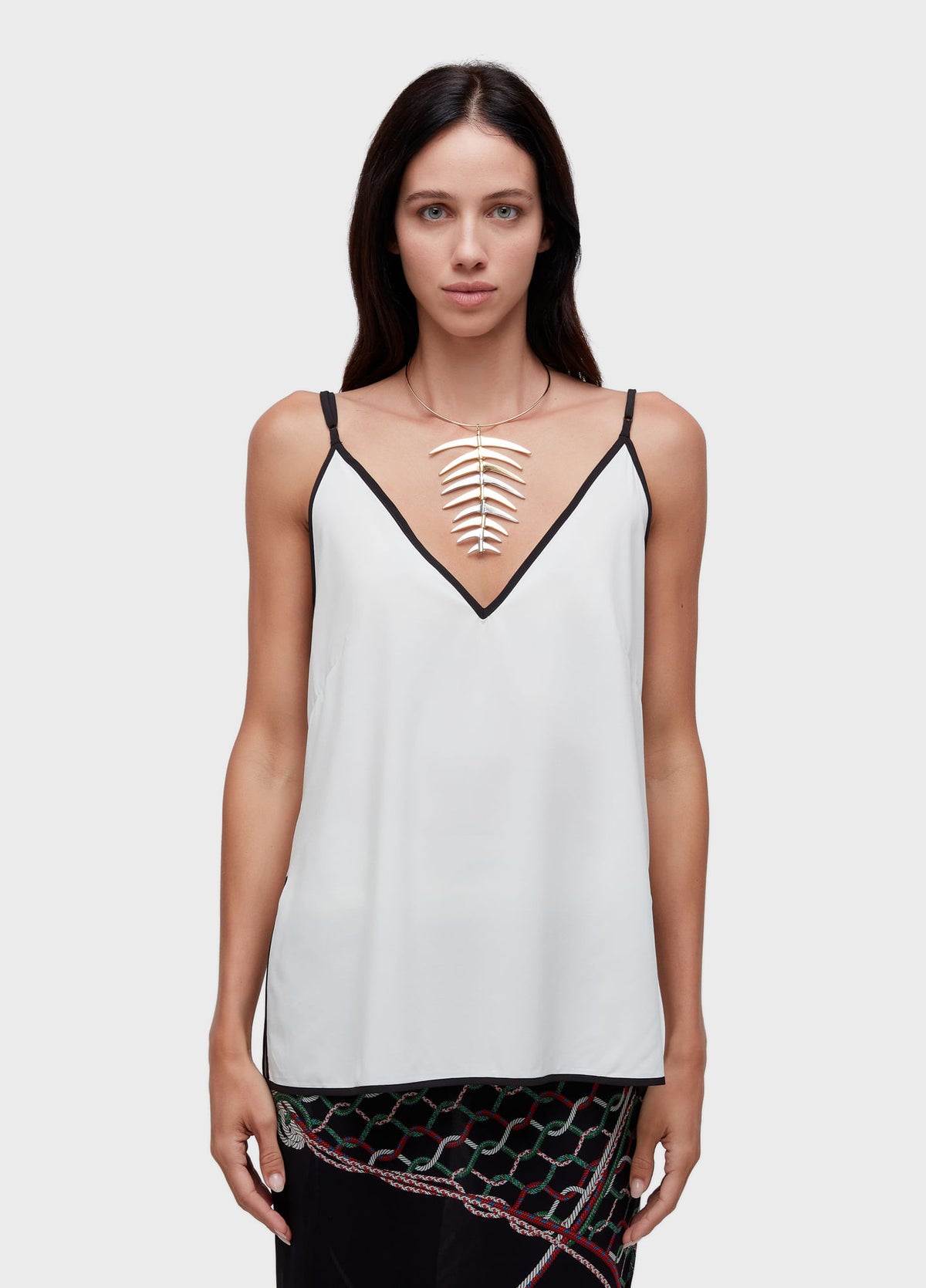 BIAS-TRIMMED SUPERLIGHT STRAP BLOUSE