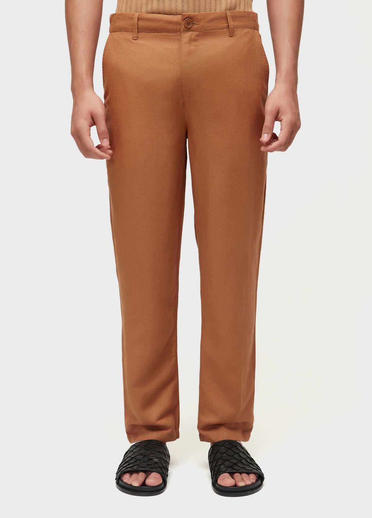 FLUID LINEN TAILORED TROUSERS