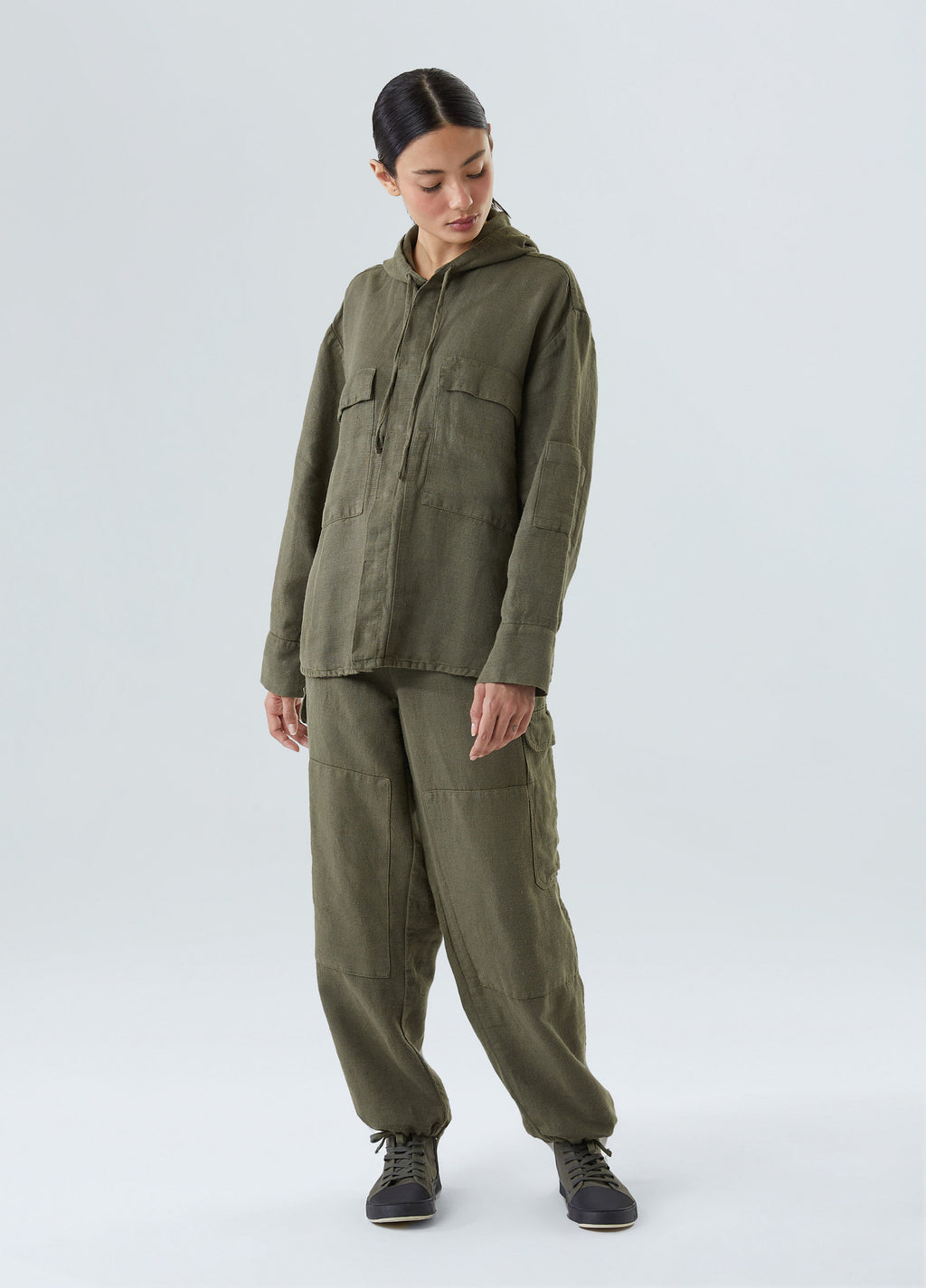 DOUBLE-FACED HOODED SHIRT