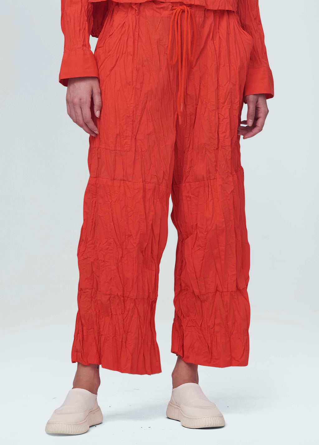 WRINKLED TRICOLINE PANTS