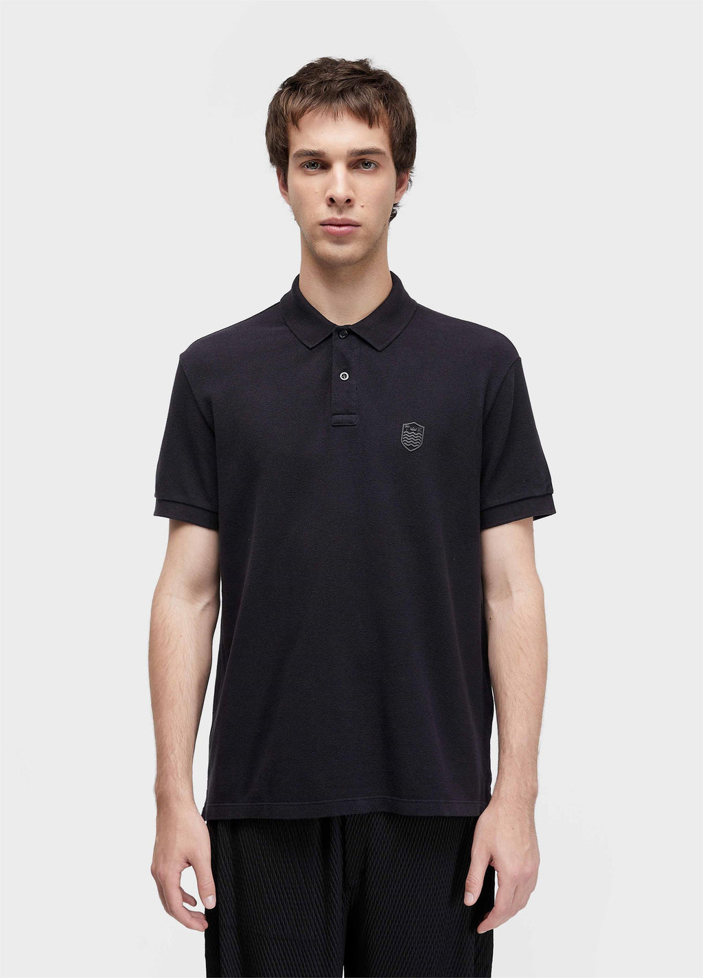 EMBOSSED CREST POLO SHIRT WITH COLORED MC