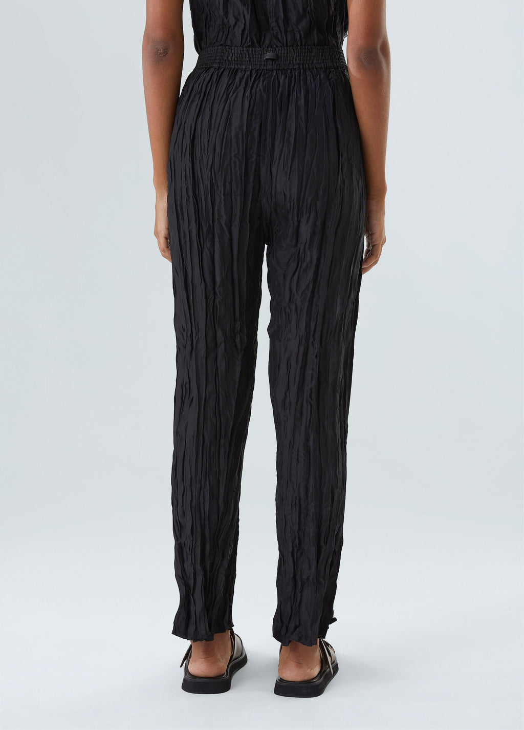 WRINKLED SATIN PANTS