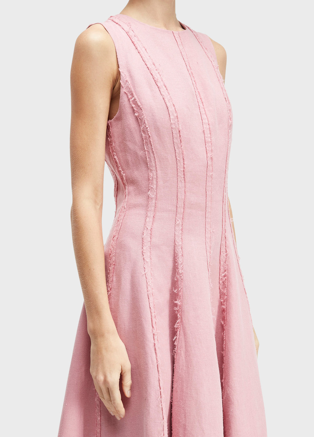 VESTIDO SLEEVELESS LINHO DESFIADO