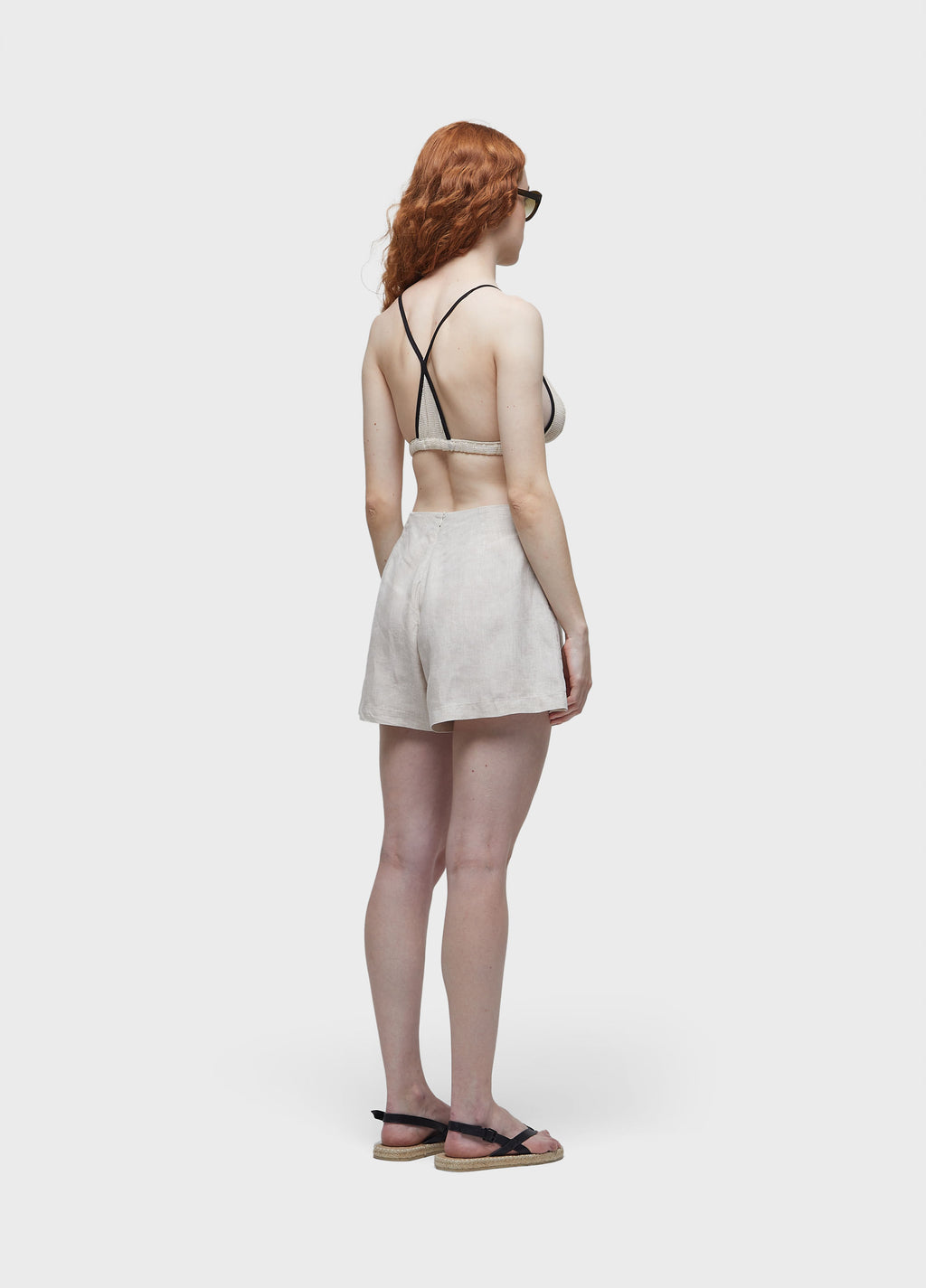 EMBROIDERED SUNFLOWER SHORTS