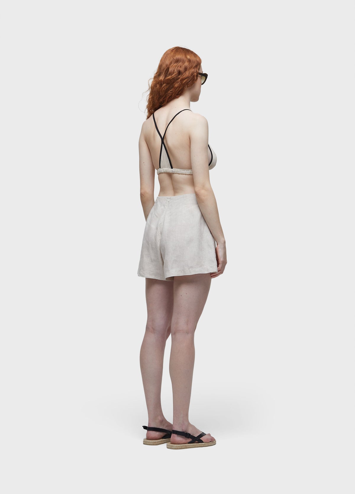 EMBROIDERED SUNFLOWER SHORTS