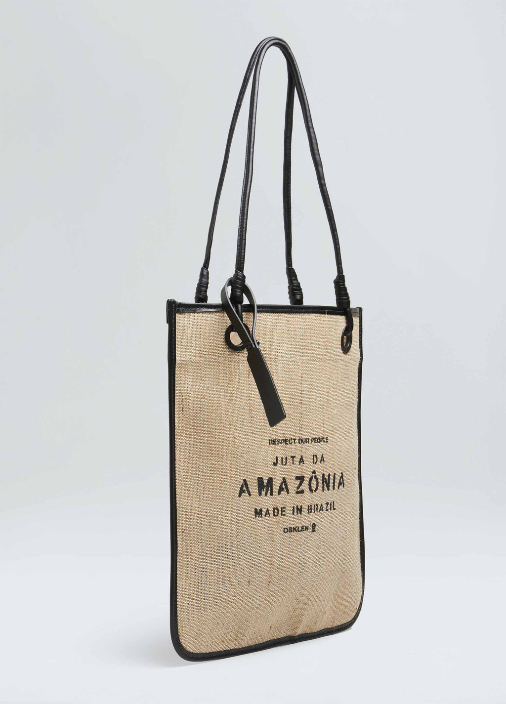 FLAT TOTE LEATHER JUTE ECO