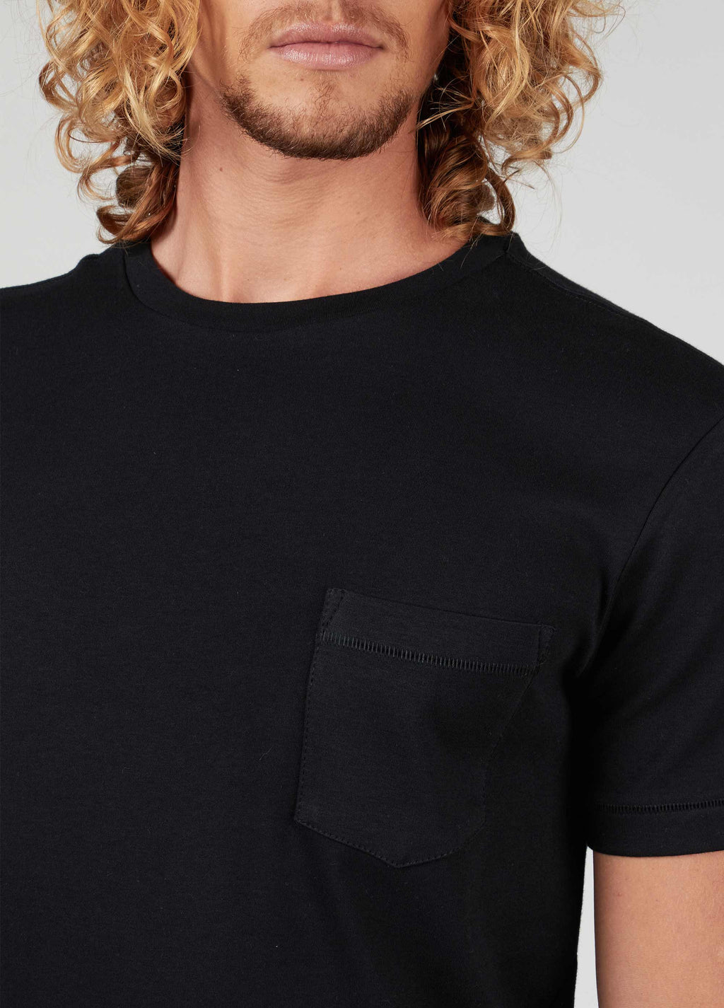 SUEDED BLACK T-SHIRT