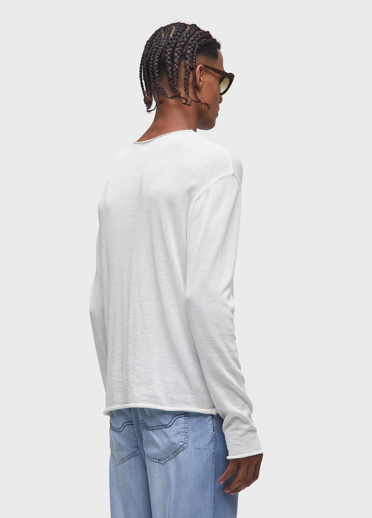KNITTED LONG-SLEEVE LINEN SHIRT