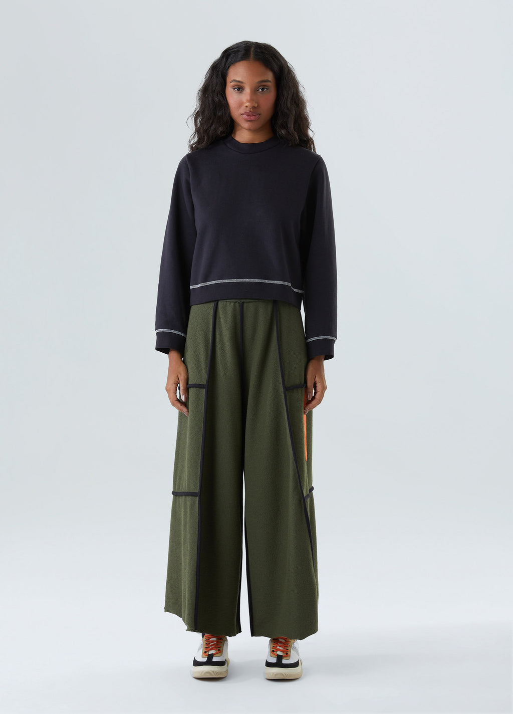 TOPSTITCHED JACKET WITH WIDE SLEEVES