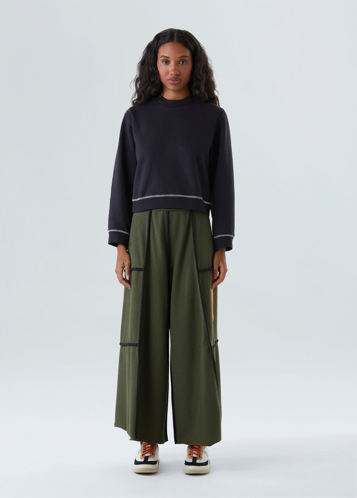 TOPSTITCHED JACKET WITH WIDE SLEEVES