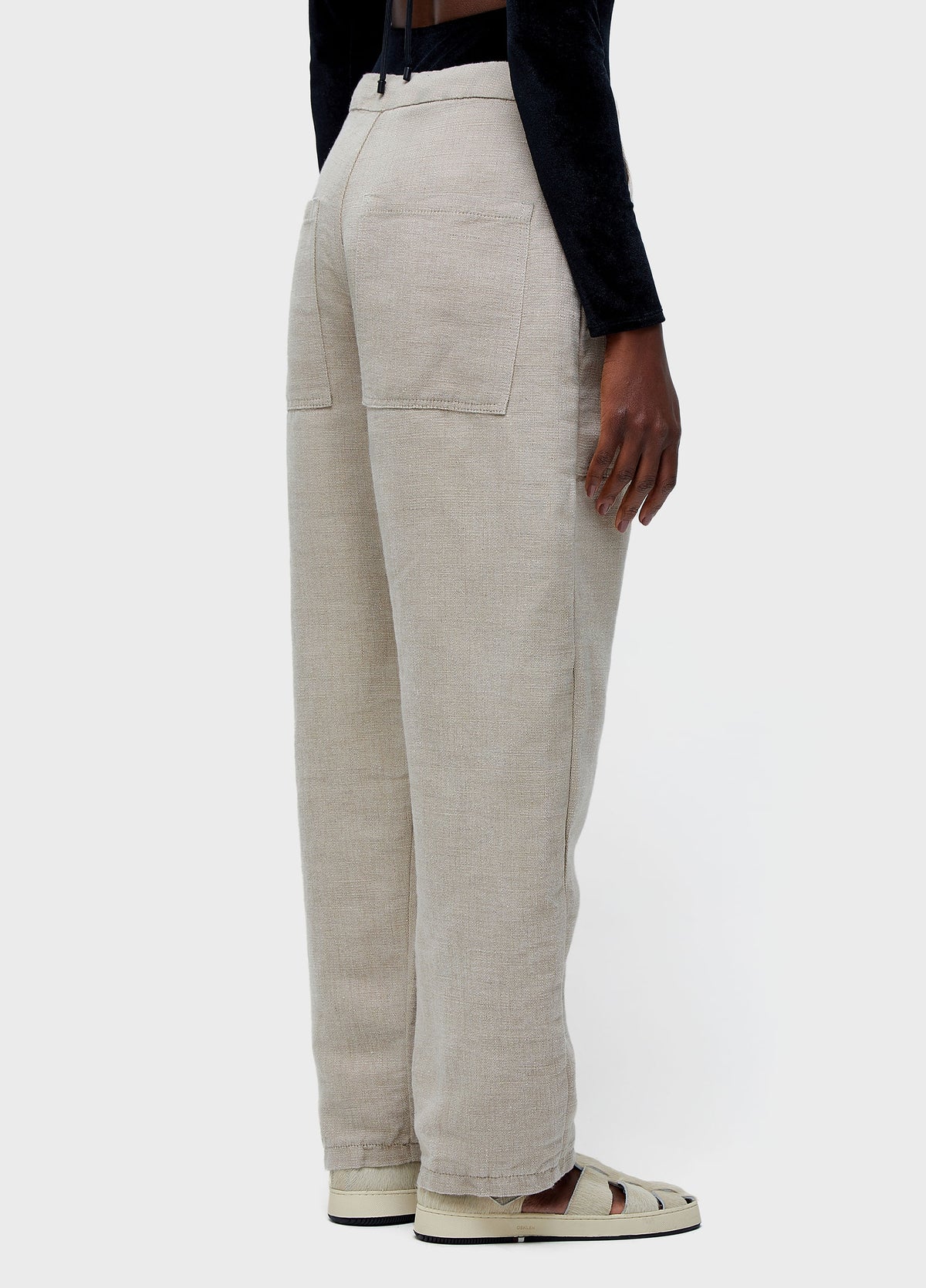 OVER DOUBLE-FACED JUTE TROUSERS