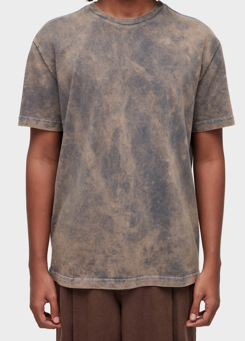 ACID RUST CONTRAST STITCH SHORT SLEEVE T-SHIRT