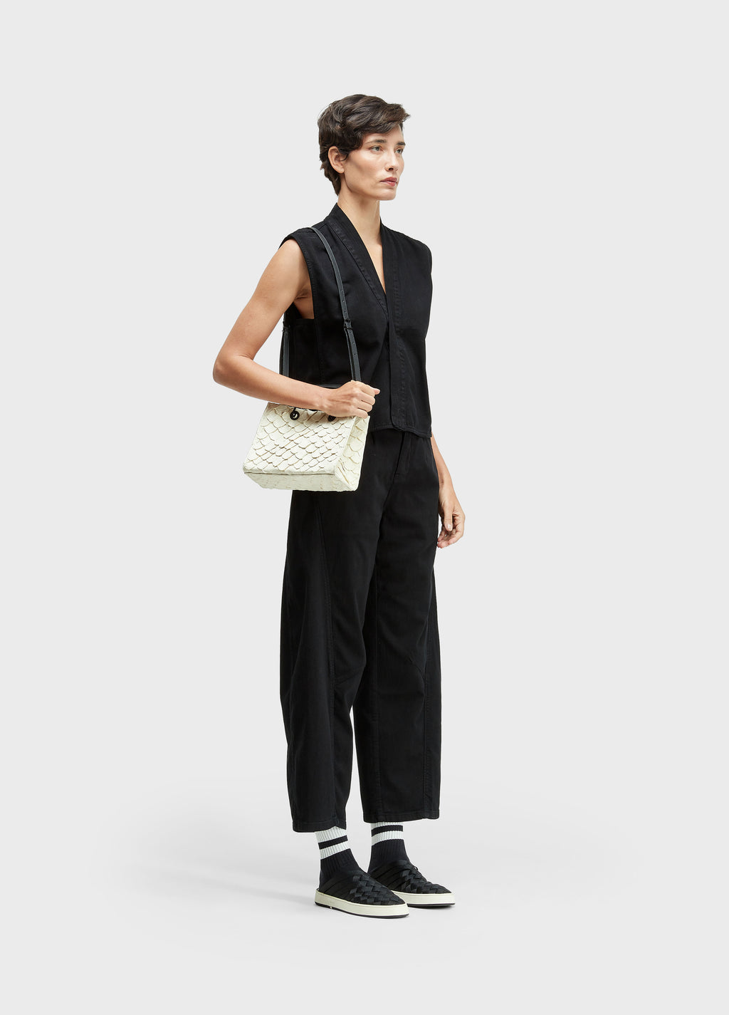 Bolsa Pirarucu Katu Small Off-White/Preto – Osklen – foto 6