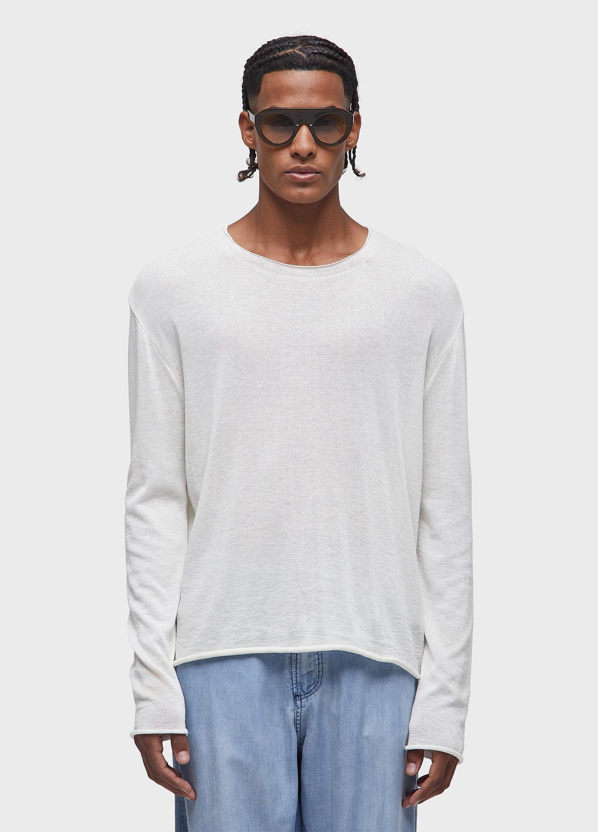 KNITTED LONG-SLEEVE LINEN SHIRT