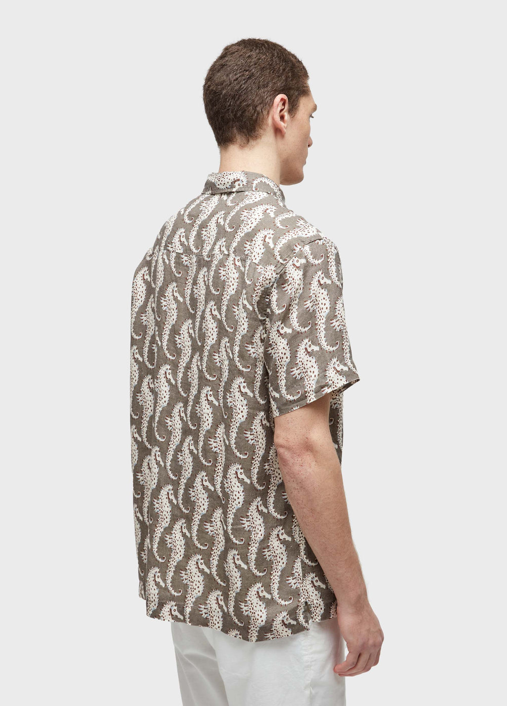 Camisa Linen Seahorse Green MC Verde/Off-White – Osklen – foto 4