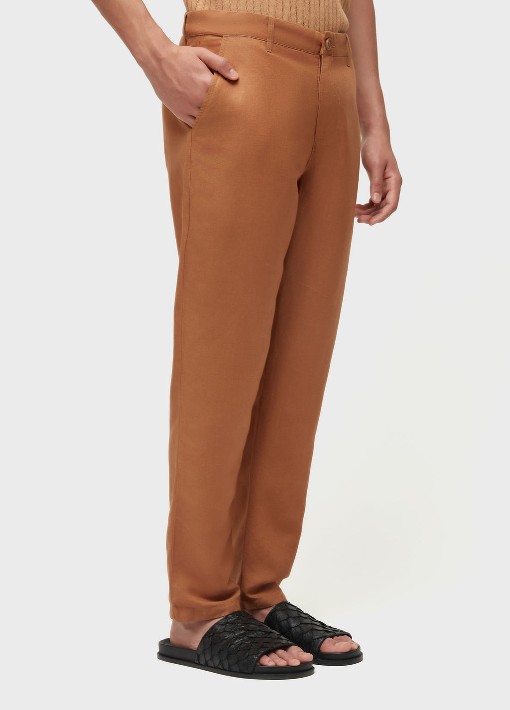 FLUID LINEN TAILORED TROUSERS