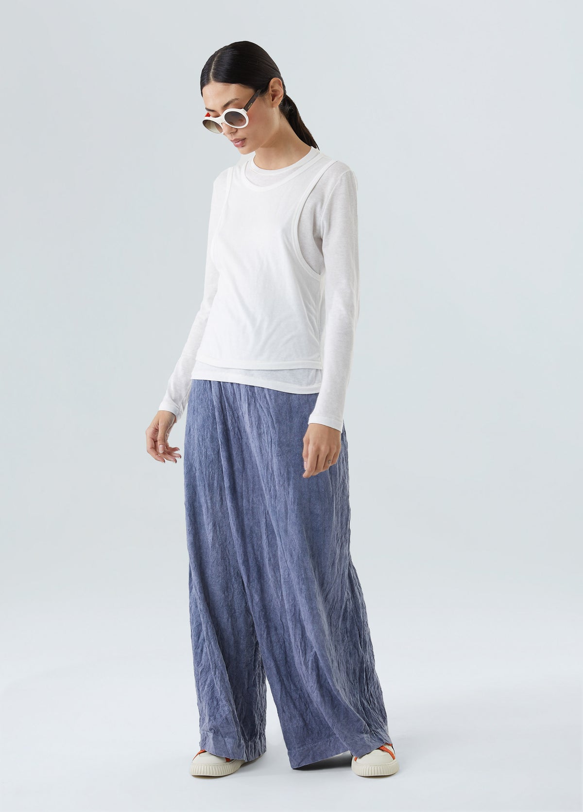 MARBLE WRINKLE WRAP PANTS