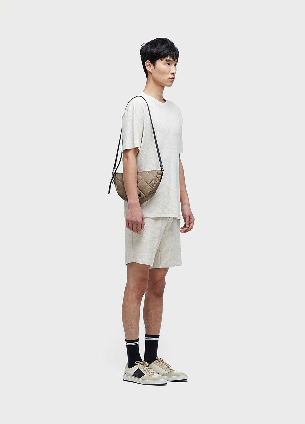 RIBBED JUTE SHORT-SLEEVED T-SHIRT