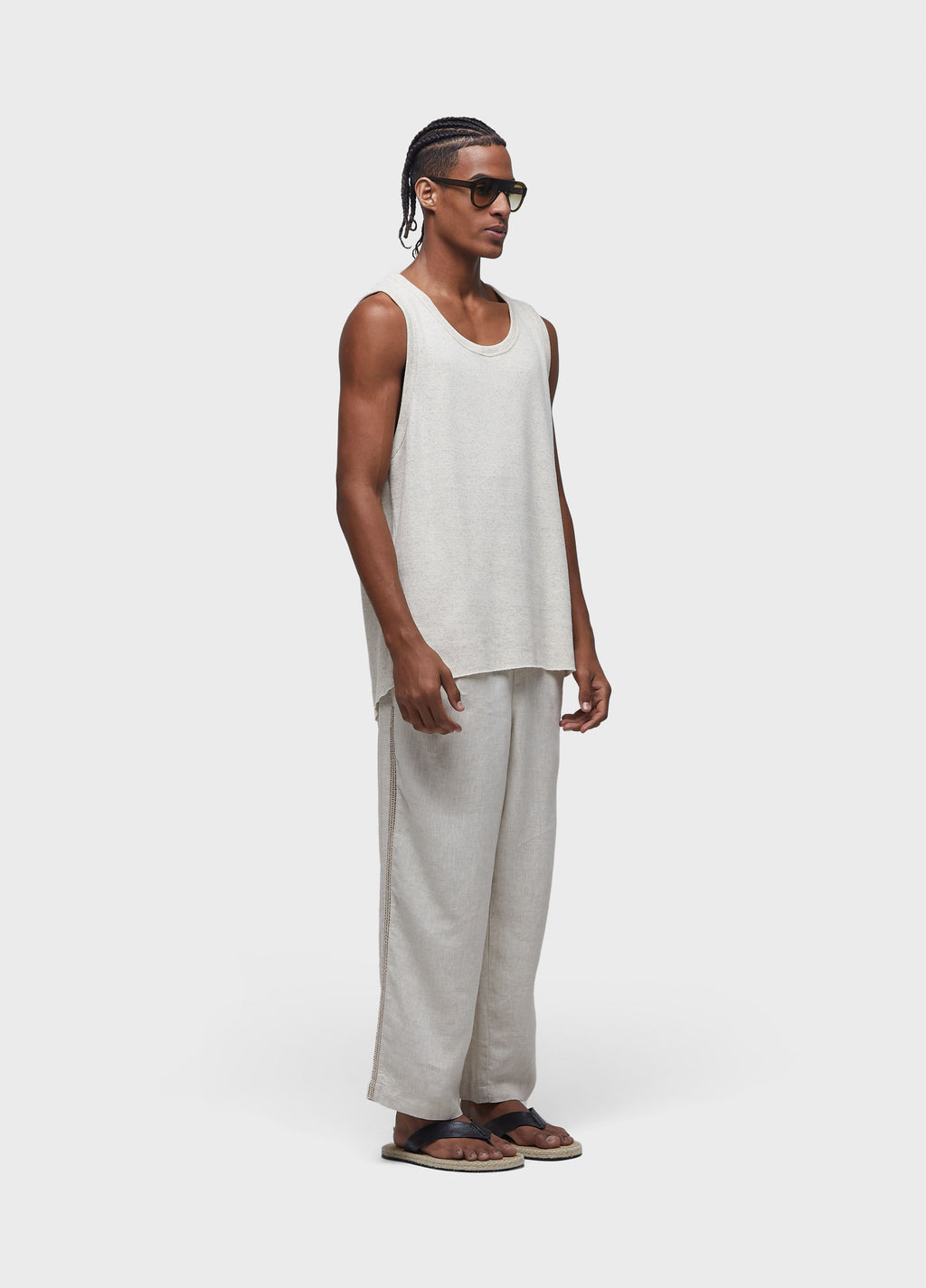 RIB KNIT YOKE TANK TOP