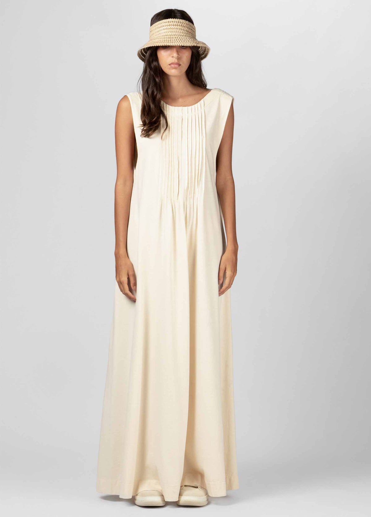 PLEATED SLEEVELESS DRESS
