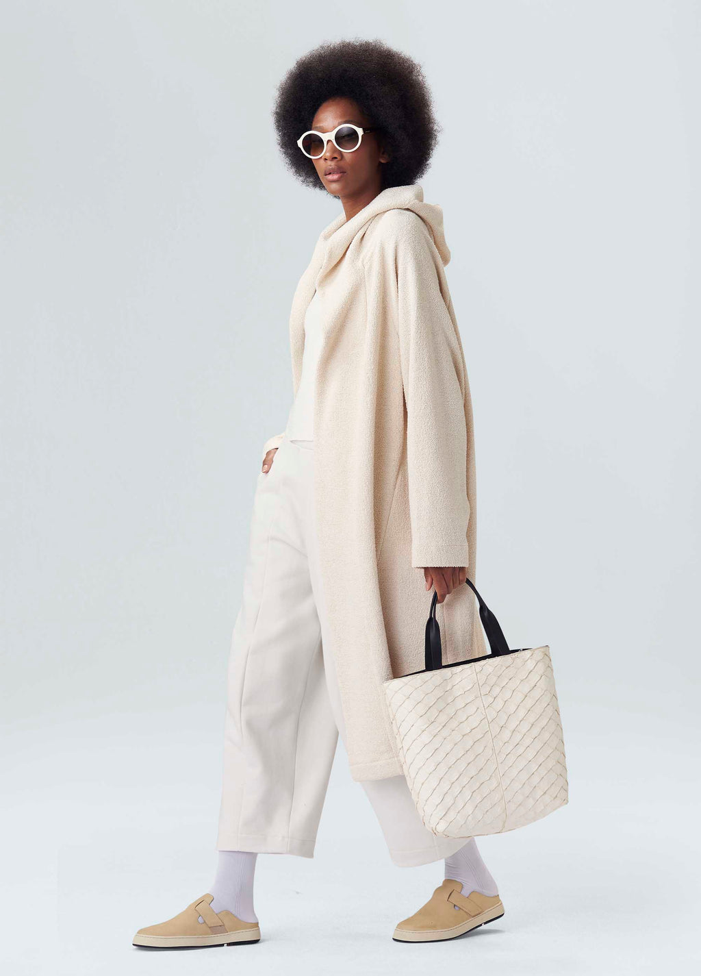 CHENILLE SWEATSHIRT TRENCH COAT