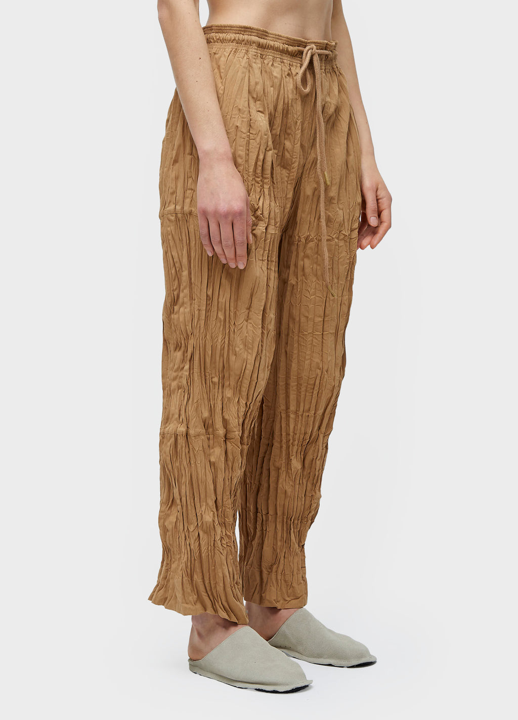 WRINKLED TRICOLINE CUTOUT TROUSERS