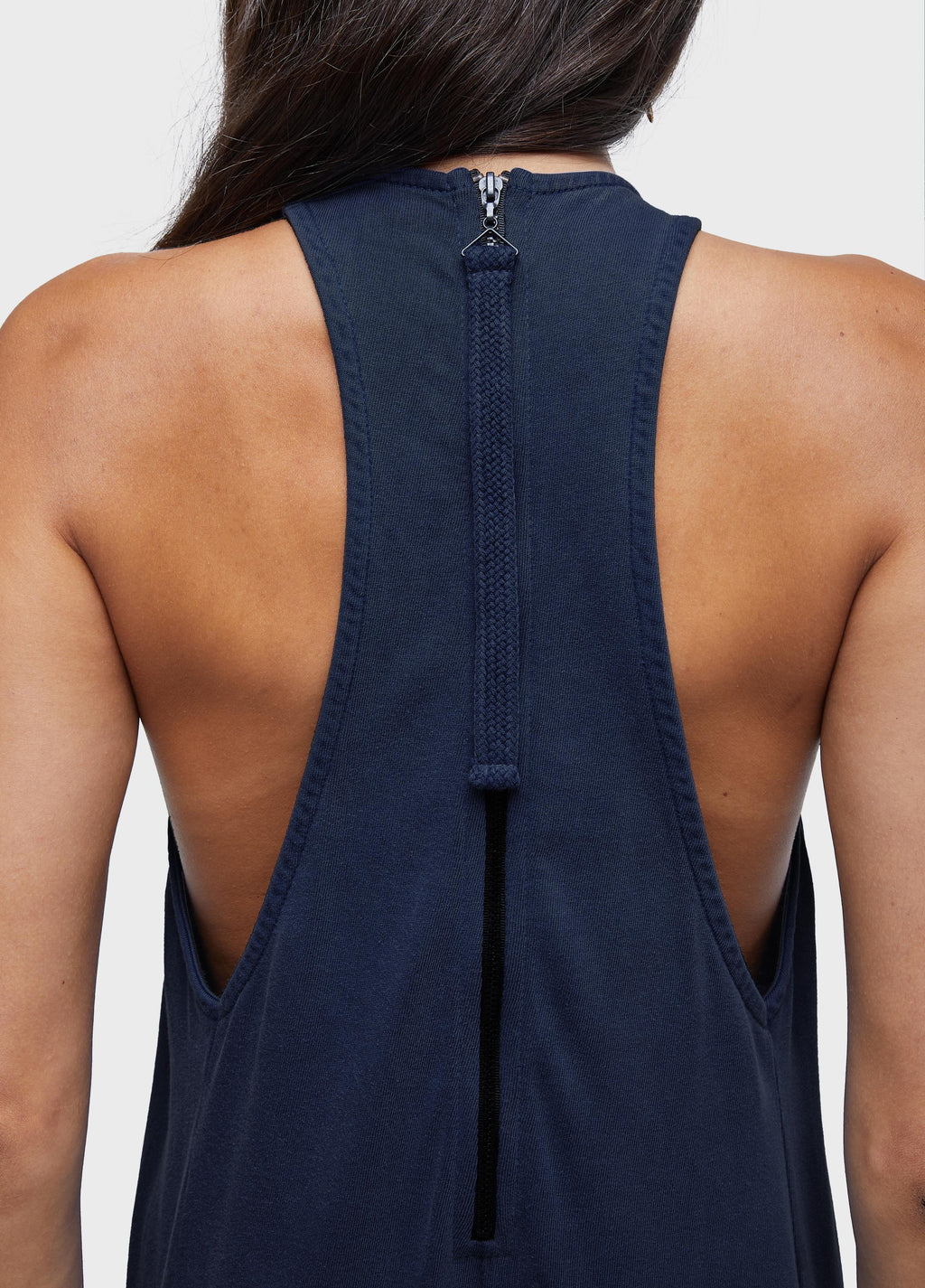 NAVY RACERBACK JUMPSUIT
