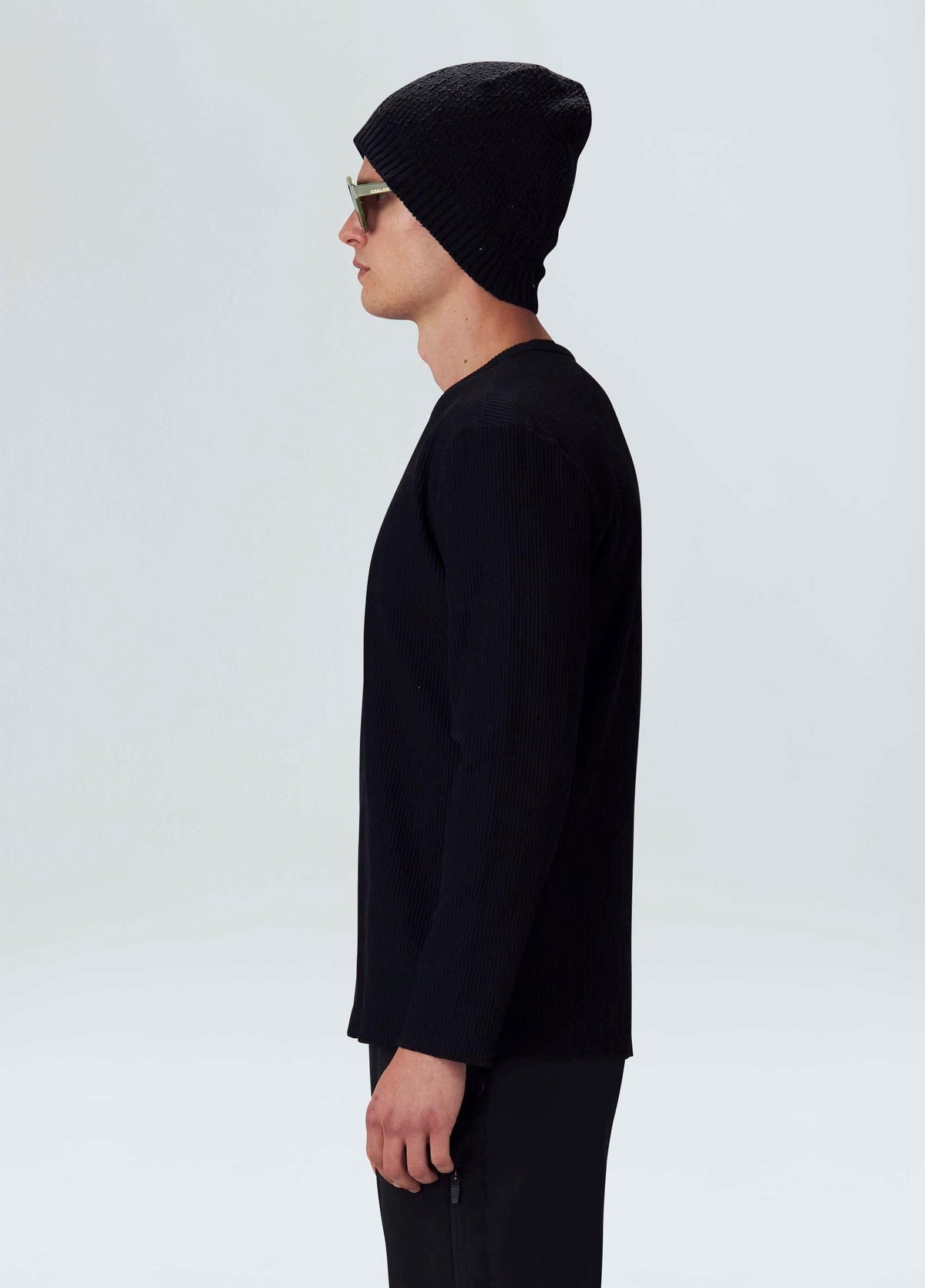 RIB KNIT LONG SLEEVE T-SHIRT