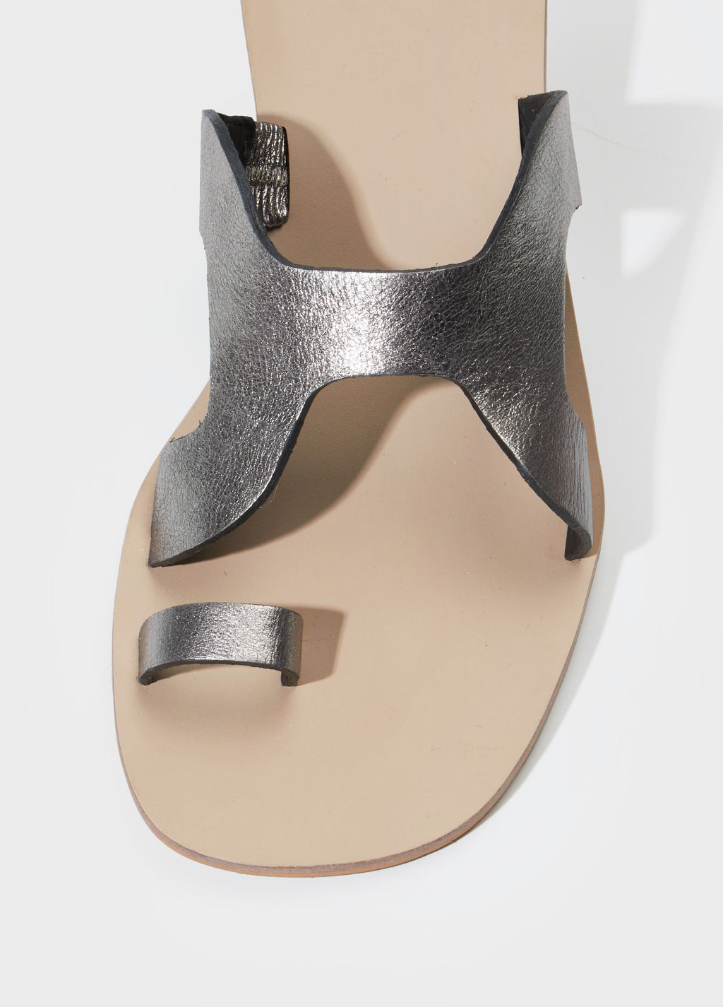 METALLIC BOARDWALK HEEL SANDAL
