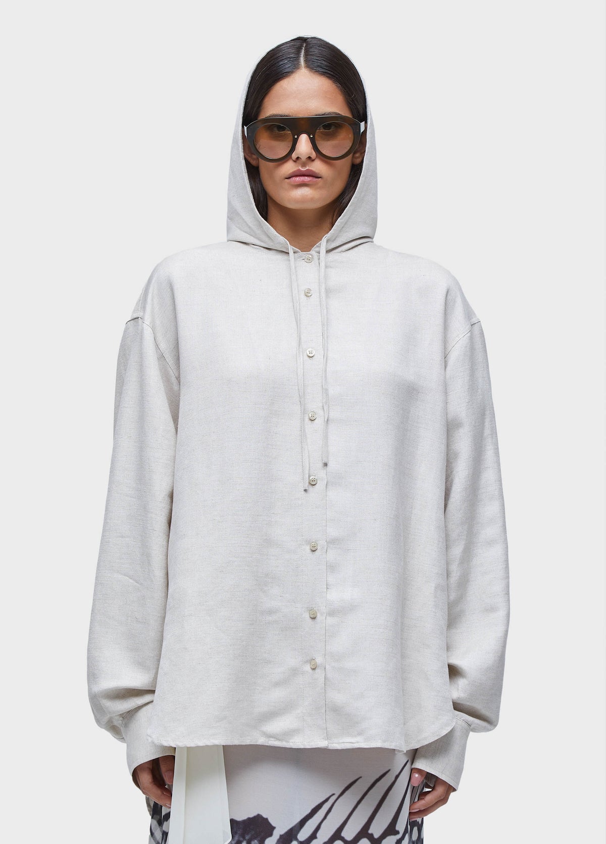 HOODED LINEN SHIRT