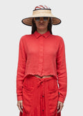 RECYCLED LINEN CROPPED SHIRT