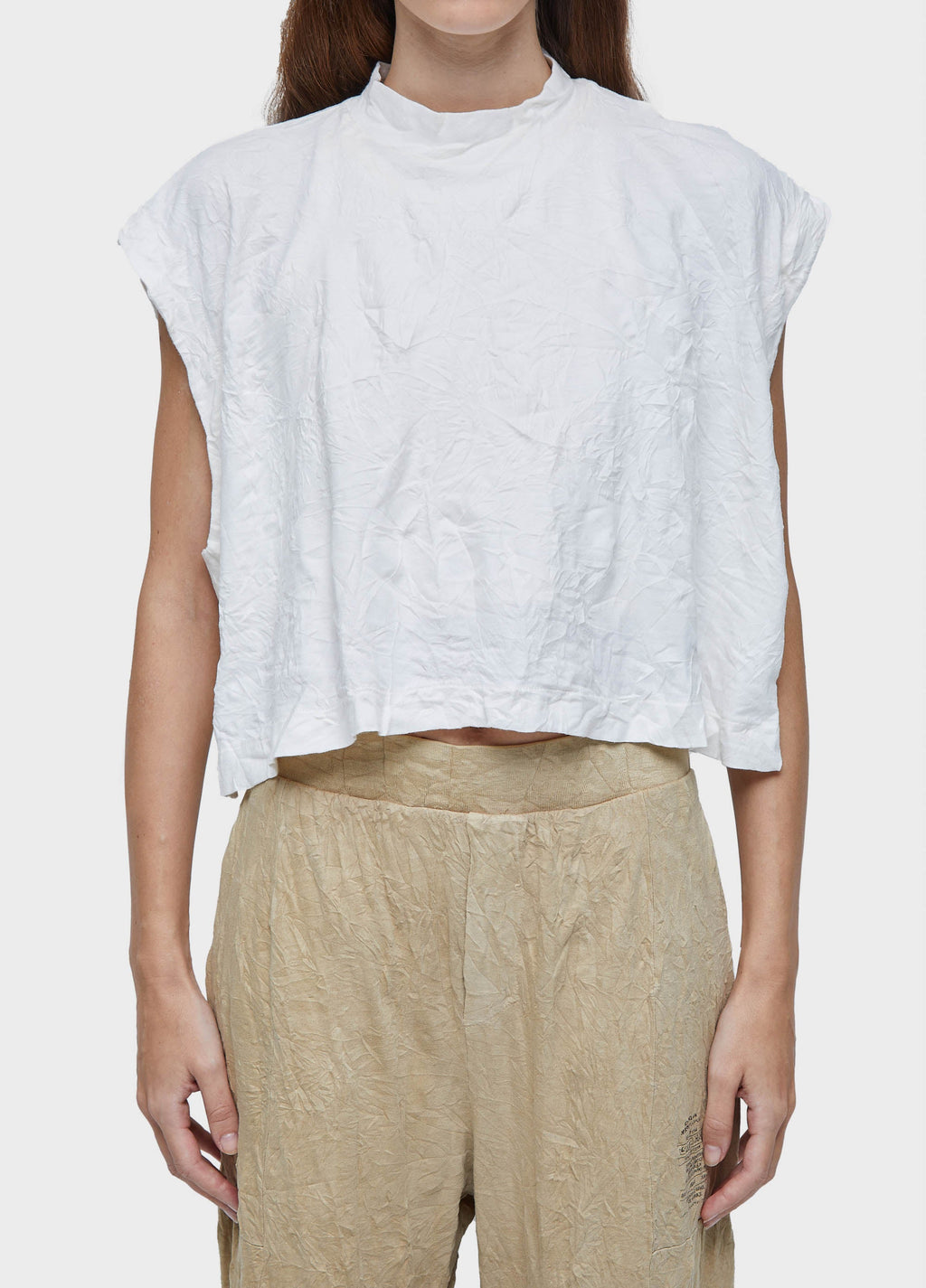 DUO CROPPED BLOUSE WRINKLE VEST